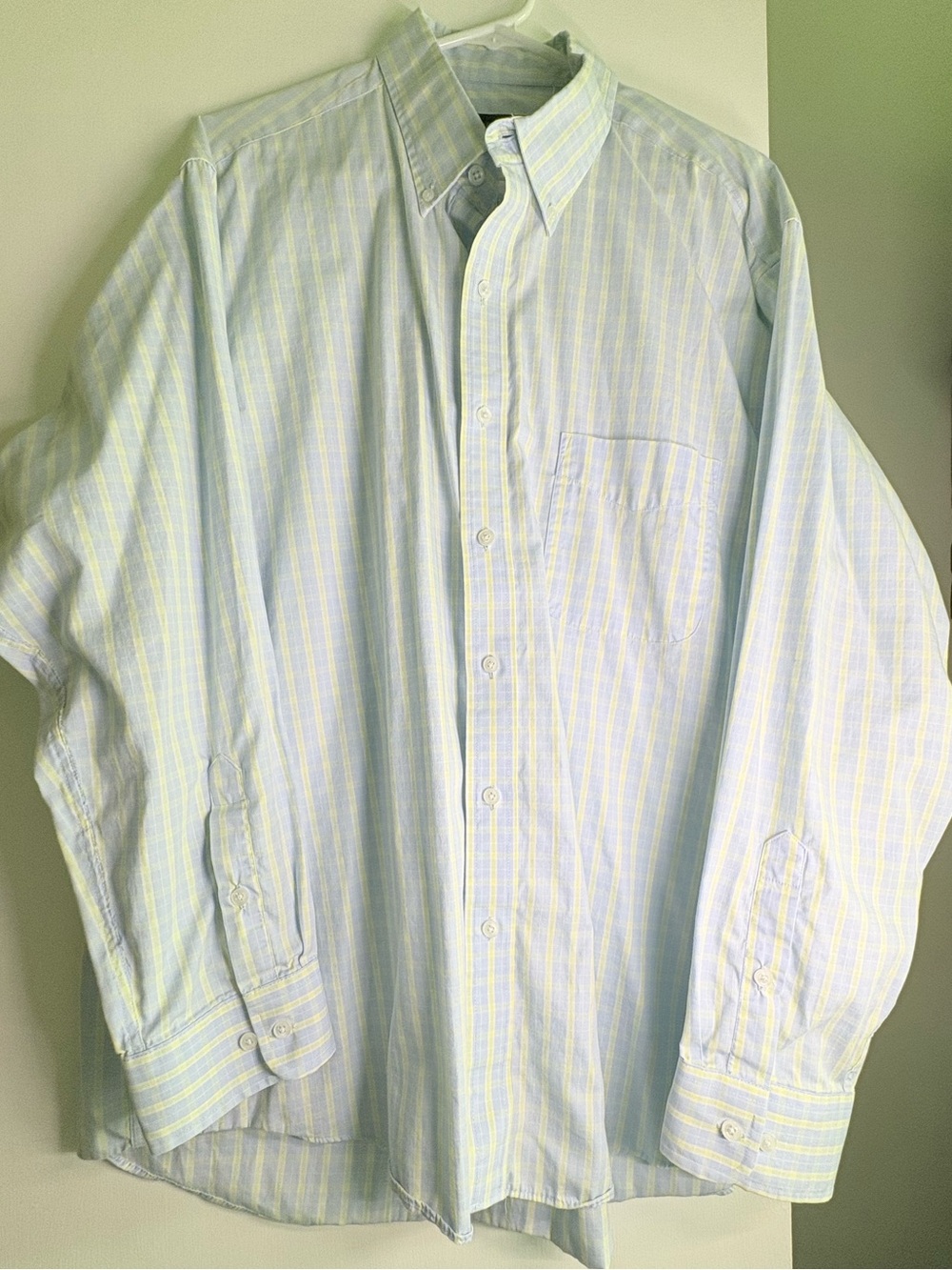 Club Room Light Blue and Yellow Striped Button-Down Shirt
